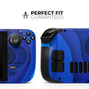 3D Blue Abstract Paper Cuts V1 // Full Body Skin Decal Wrap Kit for the Steam Deck handheld gaming computer