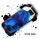3D Blue Abstract Paper Cuts V2 // Full Body Skin Decal Wrap Kit for the Steam Deck handheld gaming computer