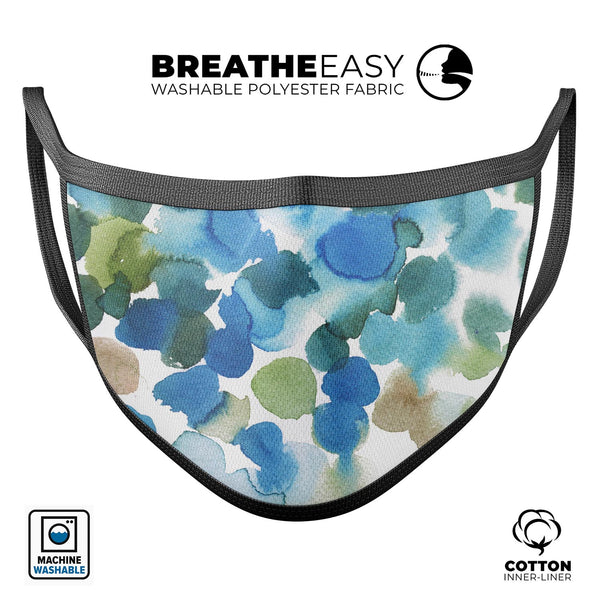 Absorbed Watercolor Texture v3 - Made in USA Mouth Cover Unisex Anti-Dust Cotton Blend Reusable & Washable Face Mask with Adjustable Sizing for Adult or Child