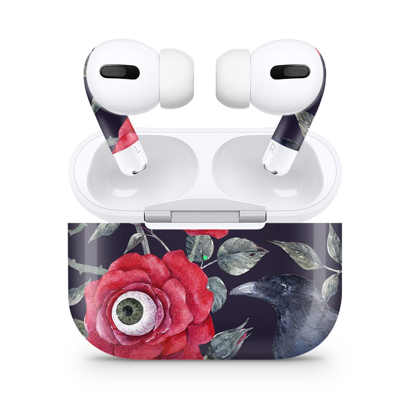 Abstract Roses with Eyes VARIANT - Full Body Skin Decal Wrap Kit for the Wireless Bluetooth Apple Airpods Pro, AirPods Gen 1 or Gen 2 with Wireless Charging