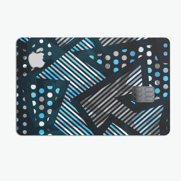 Abstract Black and Blue Overlap - Premium Protective Decal Skin-Kit for the Apple Credit Card
