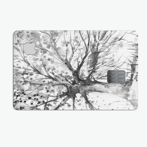 Abstract Black and White WaterColor Vivid Tree - Premium Protective Decal Skin-Kit for the Apple Credit Card