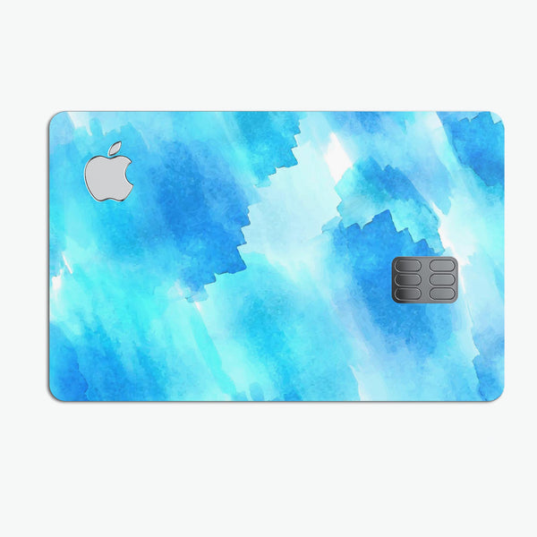 Abstract Blue Stroked Watercolour - Premium Protective Decal Skin-Kit for the Apple Credit Card