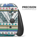 Abstract Blue and Green Triangle Aztec // Skin Decal Wrap Kit for Nintendo Switch Console & Dock, Joy-Cons, Pro Controller, Lite, 3DS XL, 2DS XL, DSi, or Wii