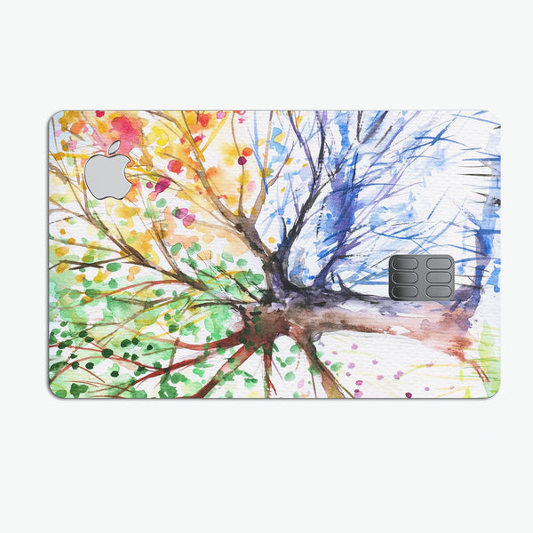 Abstract Colorful WaterColor Vivid Tree - Premium Protective Decal Skin-Kit for the Apple Credit Card