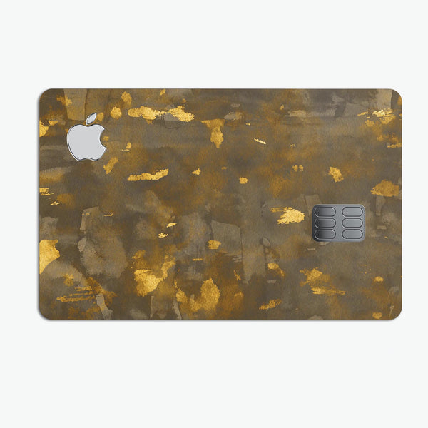 Abstract Dark Gray and Golden Specks - Premium Protective Decal Skin-Kit for the Apple Credit Card