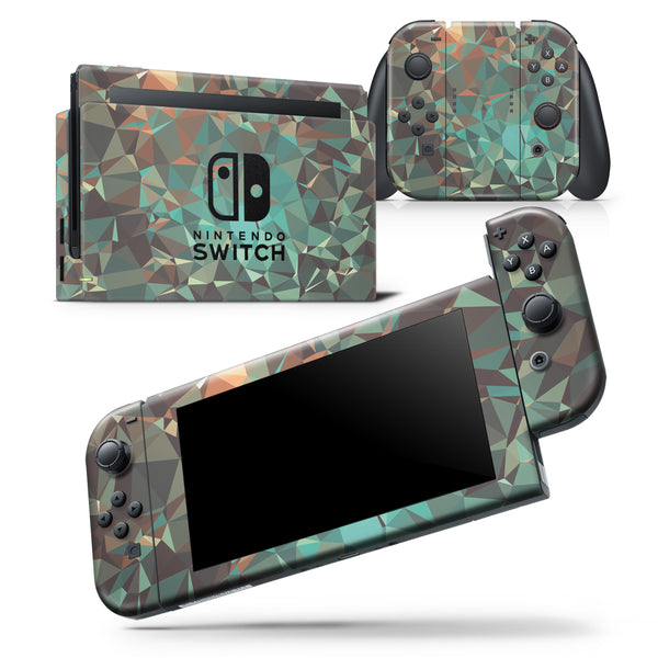 Abstract MultiColor Geometric Shapes Pattern - Skin Wrap Decal for Nintendo Switch Lite Console & Dock - 3DS XL - 2DS - Pro - DSi - Wii - Joy-Con Gaming Controller