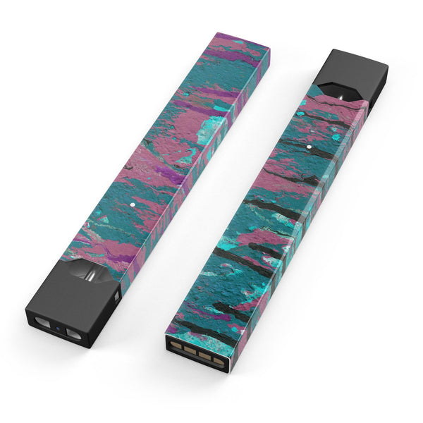Abstract Retro Pink Wet Paint - Premium Decal Protective Skin-Wrap Sticker compatible with the Juul Labs vaping device