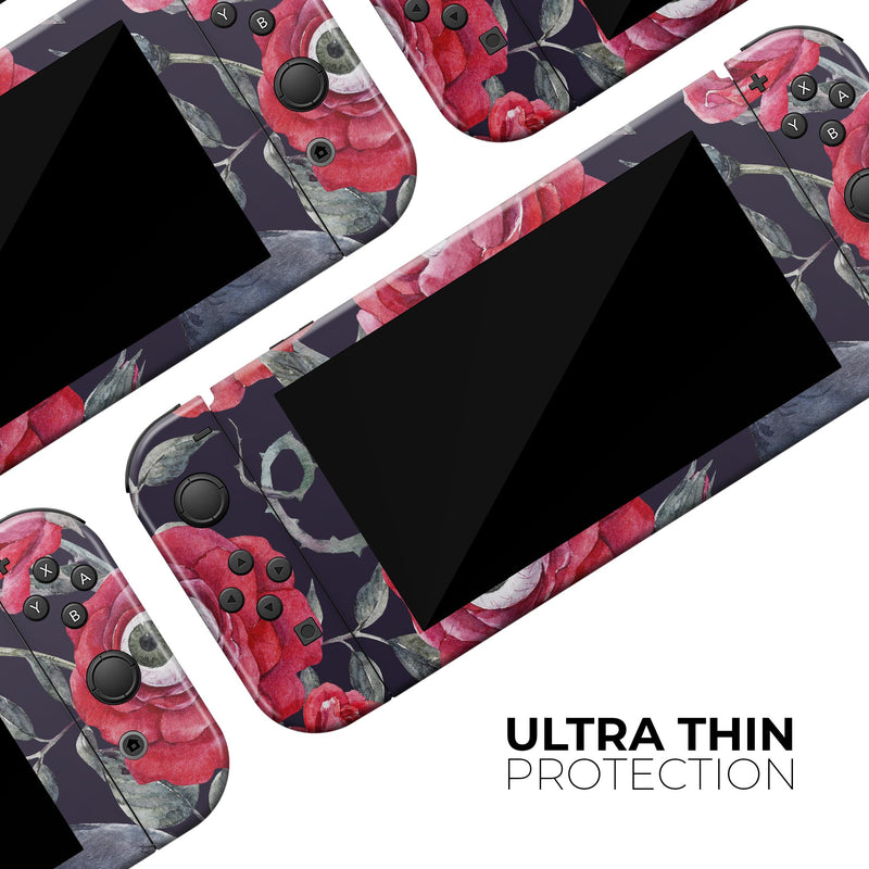 Abstract Roses with Eyes - Full Body Skin Decal Wrap Kit for Nintendo Switch Console & Dock, Pro Controller, Switch Lite, 3DS XL, 2DS XL, DSi, Wii