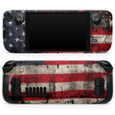 American Distressed Flag Panel // Full Body Skin Decal Wrap Kit for the Steam Deck handheld gaming computer