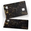 Black & Gold Marble Swirl V6 - Premium Protective Decal Skin-Kit for the Apple Credit Card