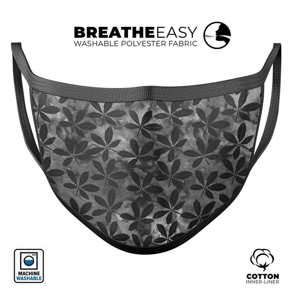 Black Watercolor Holly - Made in USA Mouth Cover Unisex Anti-Dust Cotton Blend Reusable & Washable Face Mask with Adjustable Sizing for Adult or Child