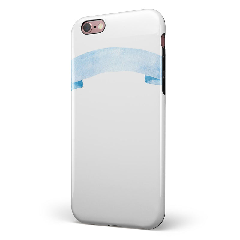 Blue Watercolor Ribbon iPhone 6/6s or 6/6s Plus 2-Piece Hybrid INK-Fuzed Case