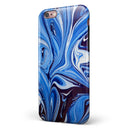 Blue and White Blended Paint iPhone 6/6s or 6/6s Plus 2-Piece Hybrid INK-Fuzed Case