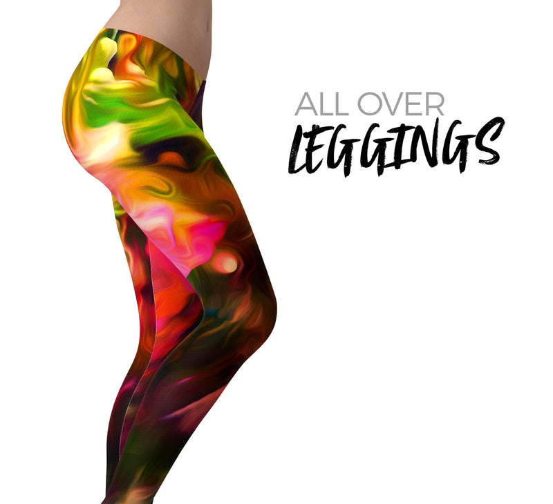 Blurred Abstract Flow V23 - All Over Print Womens Leggings / Yoga or Workout Pants
