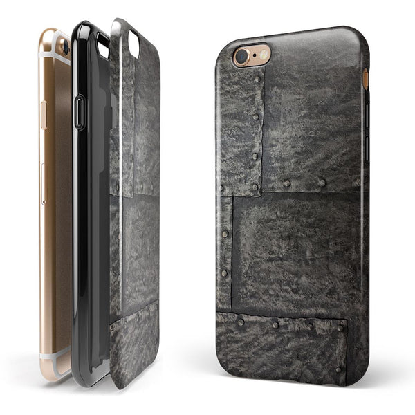 Bolted Steel Plates iPhone 6/6s or 6/6s Plus 2-Piece Hybrid INK-Fuzed Case