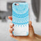 Bright Blue Circle Mandala v3 iPhone 6/6s or 6/6s Plus 2-Piece Hybrid INK-Fuzed Case