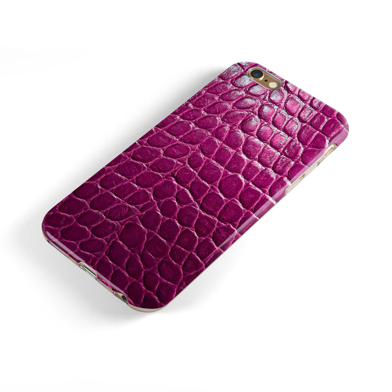 Bright Magenta Aligator Skin iPhone 6/6s or 6/6s Plus 2-Piece Hybrid INK-Fuzed Case