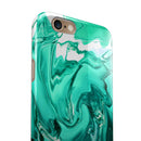 Bright Trendy Green Color Swirled iPhone 6/6s or 6/6s Plus 2-Piece Hybrid INK-Fuzed Case