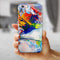 Bright White and Primary Color Paint Explosion iPhone 6/6s or 6/6s Plus 2-Piece Hybrid INK-Fuzed Case