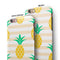 Cartoon Pineapples Over Stripes iPhone 6/6s or 6/6s Plus 2-Piece Hybrid INK-Fuzed Case