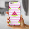 Cartoon Watermelon Over Stripes iPhone 6/6s or 6/6s Plus 2-Piece Hybrid INK-Fuzed Case