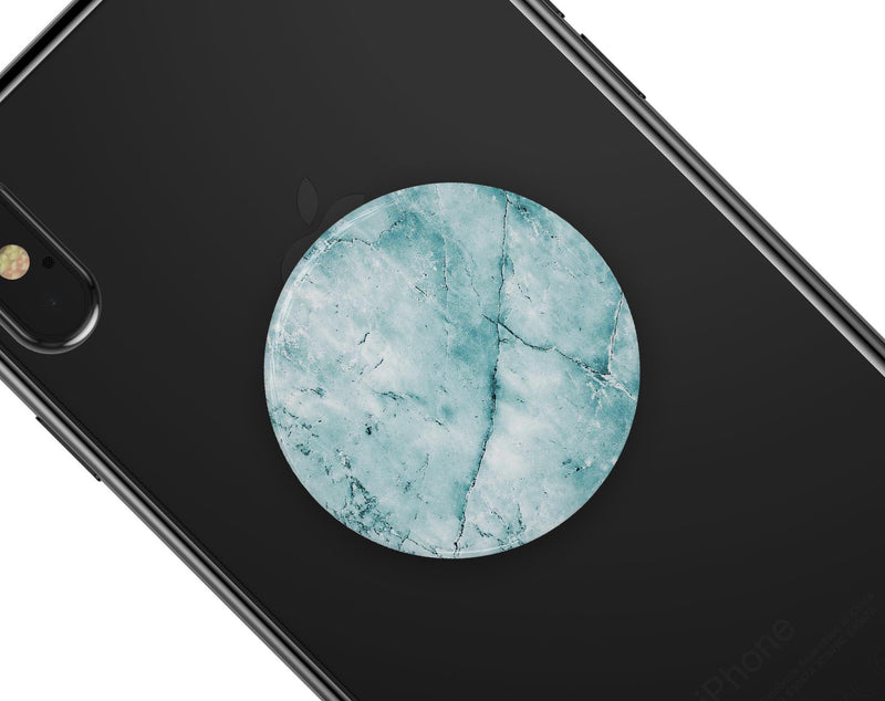 Cracked Turquise Marble Surface - Skin Kit for PopSockets and other Smartphone Extendable Grips & Stands