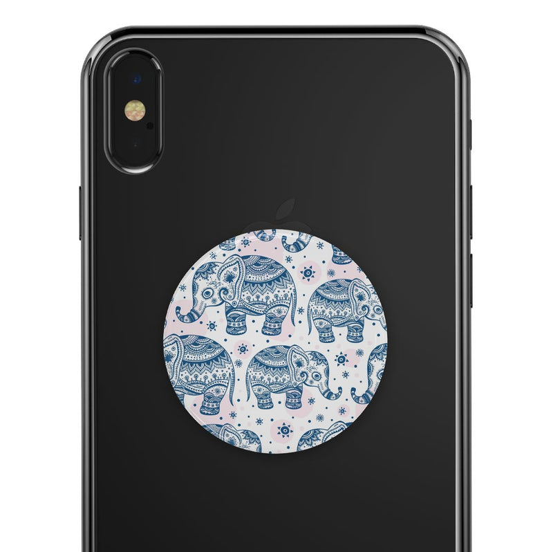 Ethnic Navy Seamless Aztec Elephant - Skin Kit for PopSockets and other Smartphone Extendable Grips & Stands