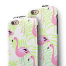 Flamingos Over Green Leaves iPhone 6/6s or 6/6s Plus 2-Piece Hybrid INK-Fuzed Case