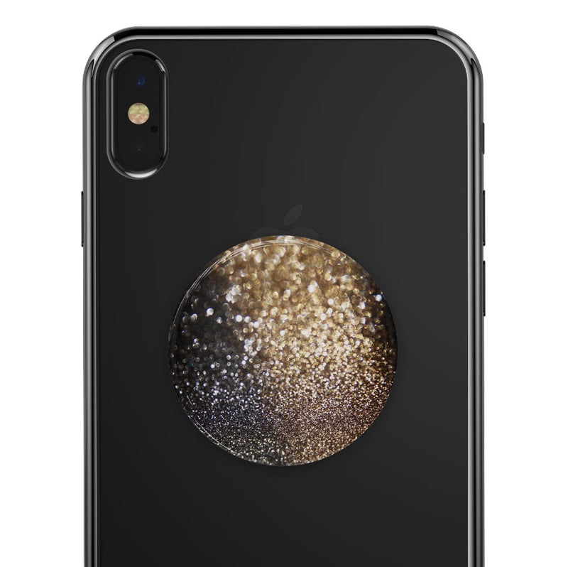 Gold and Black Unfocused Glimmering RainFall - Skin Kit for PopSockets and other Smartphone Extendable Grips & Stands