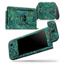 Green Damask Watercolor Pattern - Skin Wrap Decal for Nintendo Switch Lite Console & Dock - 3DS XL - 2DS - Pro - DSi - Wii - Joy-Con Gaming Controller