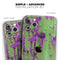 Green Metal with Purple Rust - Skin-Kit compatible with the Apple iPhone 13, 13 Pro Max, 13 Mini, 13 Pro, iPhone 12, iPhone 11 (All iPhones Available)