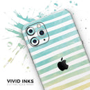 Green WaterColor Ombre Stripes - Skin-Kit compatible with the Apple iPhone 13, 13 Pro Max, 13 Mini, 13 Pro, iPhone 12, iPhone 11 (All iPhones Available)