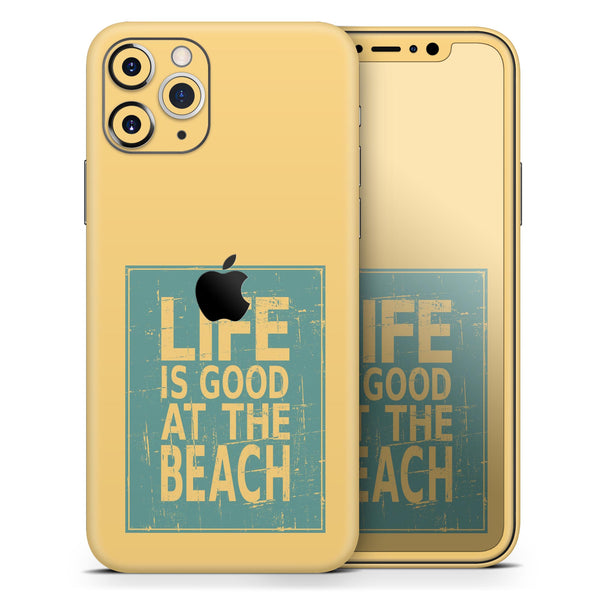 Grungy Life Is Good At The Beach - Skin-Kit compatible with the Apple iPhone 13, 13 Pro Max, 13 Mini, 13 Pro, iPhone 12, iPhone 11 (All iPhones Available)