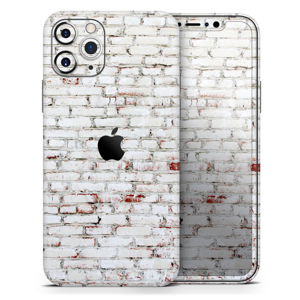 Grungy Red & White Brick Wall - Skin-Kit compatible with the Apple iPhone 13, 13 Pro Max, 13 Mini, 13 Pro, iPhone 12, iPhone 11 (All iPhones Available)