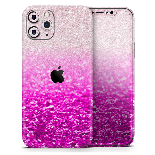 Hot Pink & Silver Glimmer Fade - Skin-Kit compatible with the Apple iPhone 13, 13 Pro Max, 13 Mini, 13 Pro, iPhone 12, iPhone 11 (All iPhones Available)