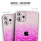 Hot Pink & Silver Glimmer Fade - Skin-Kit compatible with the Apple iPhone 13, 13 Pro Max, 13 Mini, 13 Pro, iPhone 12, iPhone 11 (All iPhones Available)