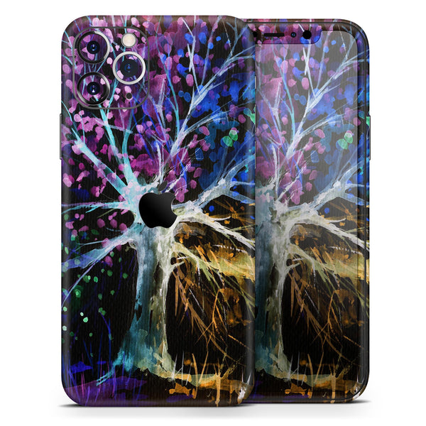 Inverted Abstract Colorful WaterColor Vivid Tree - Skin-Kit compatible with the Apple iPhone 13, 13 Pro Max, 13 Mini, 13 Pro, iPhone 12, iPhone 11 (All iPhones Available)