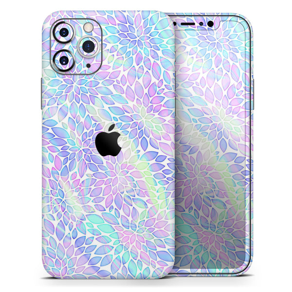 Iridescent Dahlia v3 - Skin-Kit compatible with the Apple iPhone 13, 13 Pro Max, 13 Mini, 13 Pro, iPhone 12, iPhone 11 (All iPhones Available)
