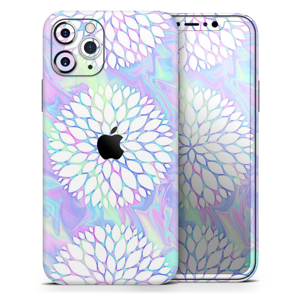Iridescent Dahlia v6 - Skin-Kit compatible with the Apple iPhone 13, 13 Pro Max, 13 Mini, 13 Pro, iPhone 12, iPhone 11 (All iPhones Available)