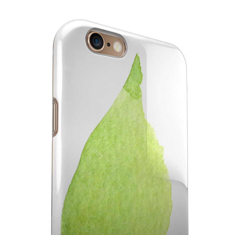 Lime Watercolor Leaf iPhone 6/6s or 6/6s Plus 2-Piece Hybrid INK-Fuzed Case