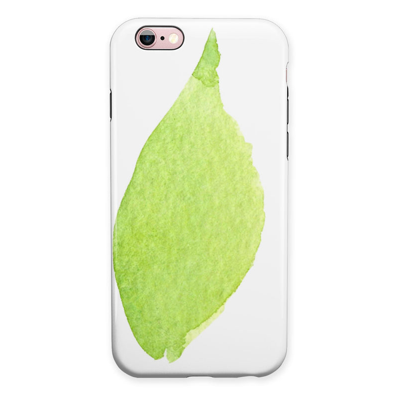 Lime Watercolor Leaf iPhone 6/6s or 6/6s Plus 2-Piece Hybrid INK-Fuzed Case