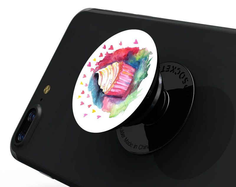 Love, Cupcakes, and Watercolor - Skin Kit for PopSockets and other Smartphone Extendable Grips & Stands