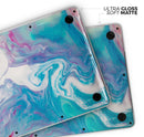 Marbleized Blue Paradise V45 - Skin Decal Wrap Kit Compatible with the Apple MacBook Pro, Pro with Touch Bar or Air (11", 12", 13", 15" & 16" - All Versions Available)