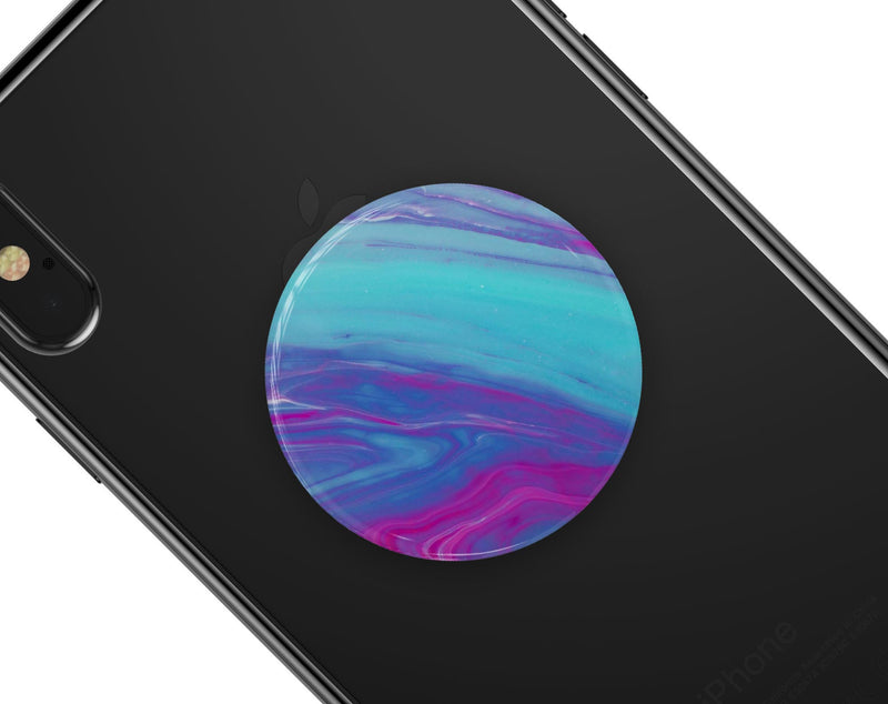 Marbleized Pink Ocean Blue v32 - Skin Kit for PopSockets and other Smartphone Extendable Grips & Stands