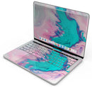 Marbleized Pink and Blue Paradise V432 - Skin Decal Wrap Kit Compatible with the Apple MacBook Pro, Pro with Touch Bar or Air (11", 12", 13", 15" & 16" - All Versions Available)