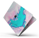 Marbleized Pink and Blue Paradise V432 - Skin Decal Wrap Kit Compatible with the Apple MacBook Pro, Pro with Touch Bar or Air (11", 12", 13", 15" & 16" - All Versions Available)
