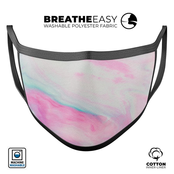 Marbleized Soft Pink - Made in USA Mouth Cover Unisex Anti-Dust Cotton Blend Reusable & Washable Face Mask with Adjustable Sizing for Adult or Child