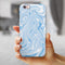 Marbleized Swirling Blues iPhone 6/6s or 6/6s Plus 2-Piece Hybrid INK-Fuzed Case