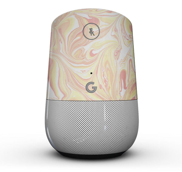 Marbleized_Swirling_Coral_and_Yellow_Google_Home_v1.jpg